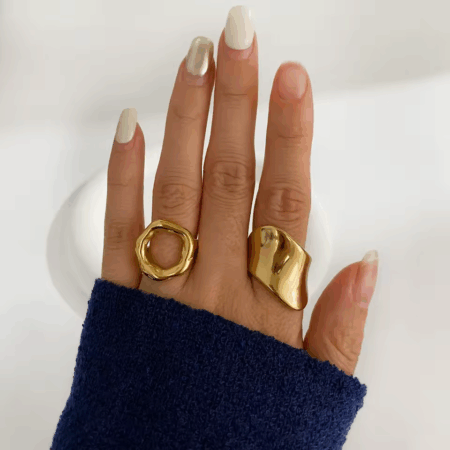 Anéis Veyrier banhado a Ouro 18K
