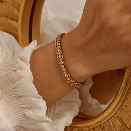 Pulseira Bellemesh banhado a Ouro 18K