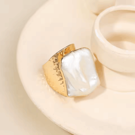 Anél Glaciar Rhône banhado a Ouro 18K